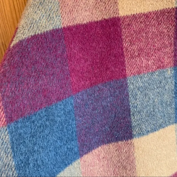 Marjun NWOT Blend Midi Skirt Womens Size 26 Waist Wool Plaid Designer Blue - Picture 10 of 12